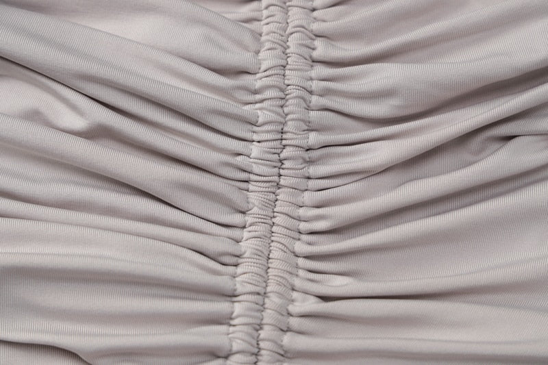 woloong Drawstring Bandage Sleeveless Backless Ruched Pleated Mini Dress Evening Party Sexy Slim Elegant Y2K Clothing