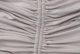 woloong Drawstring Bandage Sleeveless Backless Ruched Pleated Mini Dress Evening Party Sexy Slim Elegant Y2K Clothing