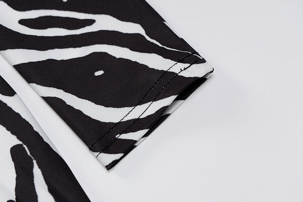 woloong Zebra Print Long Sleeve V-Neck Bandage Sexy Mini Dress Autumn Winter Women Fashion Streetwear Outfits Party Wear