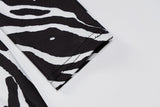 woloong Zebra Print Long Sleeve V-Neck Bandage Sexy Mini Dress Autumn Winter Women Fashion Streetwear Outfits Party Wear