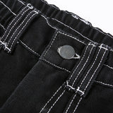 Woloong Aiertu  Weekeep Pockets Patchwork Baggy Jeans Fashion Streetwear 100% Cotton Women Denim Trouser Loose Cargo Pants Korean Jeans Harajuku