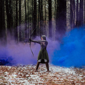 Womens Renaissance Archer cosplay Costumes Hooded Robe Lace Up Vintage Pullover Long Hoodie Dress Cloak Halloween LARP Party
