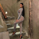 Woloong Summer Fall Women Fashion Zebra Print See Through Long Sleeves Top Leggings 2 Pieces Set Sexy Y2K Streetwear Slim