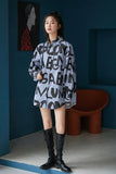 Woloong Autumn Letter Print Oversized Women's Blouse Shirt Long Sleeve Fashion Casual Streetwear Women Shirts Two Piece Suit Female Tops