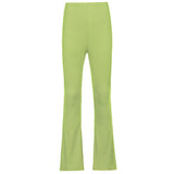 Woloong Women Sexy Close-fitting Flared Pants, Solid Color High Waist Trousers