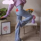 woloong  Vintage High Waist Jeans Woman Casual Elegant Long Trousers Ladies High Street Autumn Fashion Denim Pants Capris