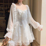 French Fairy Dress Women Elegant Sleeveless Chiffon Mini Dress Casual Floral Print Korean Kawaii Summer Dress Women