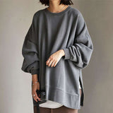 Woloong Autumn Sweatshirt Women Long Sleeve Loose Hoodies Pullover Winter Casual Split Sweatshirts Hooded Streetwear