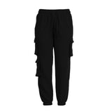 Woloong Spring Autumn Vintage Patchwork Joggers Sweatpants Harajuku Woman Trousers Elastics High Waist Solid Pants 5 Colors