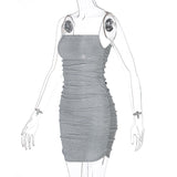 woloong Sleeveless Sequined Shiny Sexy Mini Dress Summer Women Fashion Streetwear Outfits Party Y2K Club Clothing