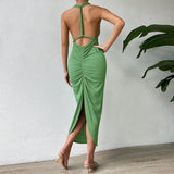 Woloong Sensual Backless Spaghetti Strap Party Dress