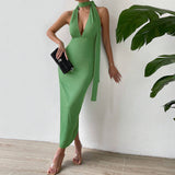 Woloong Sensual Backless Spaghetti Strap Party Dress