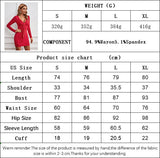 Woloong Sultry V-Neck Party Long Sleeve Bodycon Solid Color Dress
