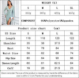 Woloong Casual Bodycon Long Sleeve V-Neck Knit Dress
