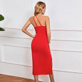 Woloong Sleek Backless Bodycon Spaghetti Straps for a Sensual Look Dress