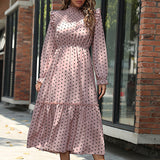 Woloong New Fashion Long Sleeve Polka Dot Dress