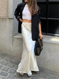 High Waist Loose Female Long Skirt Solid Casual Elegant Streetwear Fashion Lace-Up Slim Y2k Outfits For Women Maxi Skirt