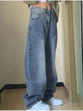 Woloong Jeans Women Vintage 90S Baggy Straight Denim Trousers Y2k High Waist Loose Wide Leg Casual Long Pants Clothing Female Streetwear