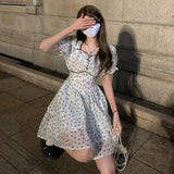Dresses Women Back-bow Design Summer Vintage Romantic Casual Slim All-match Birthday Party Feminine Tunic Streetwear