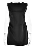 Women's Sexy Backless Sleeveless Bow Solid Mini Dress For Femme  Fashion Party Clubwear Slim Fit Elegant Outfits