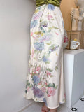 Spring Japan Style Elegant Floral Midi Dress Women Vintage Chic Bodycon Party Birthday Vestidos Female Fashion One Pieces Robe