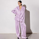 Autumn Elegant High-end Casual Office Lady Shirt Set Nature Loose Full Sleeve + Long Wide Leg Pants Women 2 Piece Set