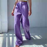 High waist shows thin loose wide leg pants sex  y2k  Casual  streetwear  Straight  Summer   women