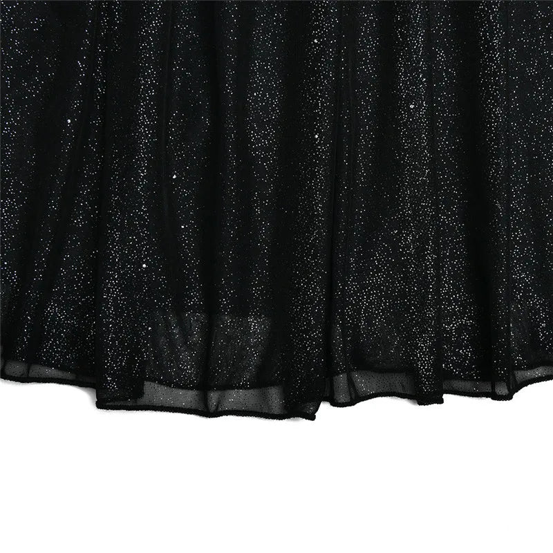 Elegant Strapless Sexy Mini Dress Women Fashion Black Off-shoulder Backless Pleated Sequins Sparkle Club Party Dress