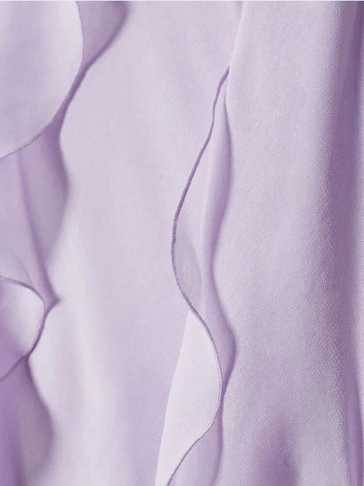 Backless Sleeveless Ruffles Tassels Sling Dress Purple A-line Side Split Irregular Long Dresses Summer Casual Beach