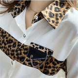 Woloong Spring Summer Autumn Office Lady Blouses Femme Long Sleeve Leopard Print Blusas y camisas Shirts For Women Elegant Tops
