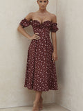Casual Wear Summer High Quality Sexy Pink Dress Broken Off The Shoulder Backless Printing Dresses Long Skirt Women'S Clothing