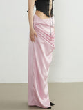 Minimalist Skirts For Women High Waist Temperament A Line Elegant Folds Skirt Female Fashion Style Clothing