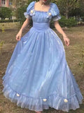 France Fairy Sweet Dress Women Vintage Evening Party Midi Dresses Casual Designer Chic Princess Retro White Dress