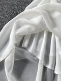 Summer Black/White Irregular Spaghetti Strap Long Dress Women Sexy Strapless High Waist Ruffle Open Back Vestidos New Robe