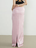Minimalist Skirts For Women High Waist Temperament A Line Elegant Folds Skirt Female Fashion Style Clothing