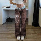 Harajuku Grunge Vintage Low Waisted Cargo Pants Y2K Aesthetics Indie Women Jeans Pockets Korean Streetwear Retro Trousers
