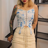Gothic Y2K Vintage Mini Skirt Women Punk Patchwork Summer High Waist Skirt Bodycon Eyelet Lace Up Aesthetic Sexy Skirts