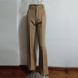 Woloong High Waisted Casual White Trousers Women Brown Stright Pants Office Lady Korean Style Women Pantalones De Mujer