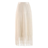 Summer Solid Bodycon Skirt Female High Waist Spliced Tassel Slim Casual Skirt Women Style Fashion Clotthing