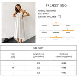 Cotton Night Dress Women Sexy Spaghetti Strap Nightwear White Loose Long Woman Dresses Split Autumn Pajamas Solid