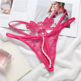 Woloong Sexy G-Strings Slimming Panties Chain Yellow Thong Butterfly Embroidery Ladies Underwear Hollow Out Woman  Lingerers