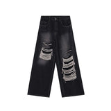 Woloong Ripped Baggy Jeans For Women Summer streetwear Fashion High Waist Boyfriend Jeans For Women Gothic Denim Pants Woman