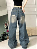 Woloong Ripped Baggy Jeans For Women Summer streetwear Fashion High Waist Boyfriend Jeans For Women Gothic Denim Pants Woman