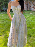 Strap Dress Sundress Women Runway Party Lace Summer Embroidery Beach Woman Sexy Sleeveless Backless Dresses Boho