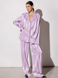 Autumn Elegant High-end Casual Office Lady Shirt Set Nature Loose Full Sleeve + Long Wide Leg Pants Women 2 Piece Set