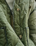 Winter Color Contrast Cotton Padded Jacket Women Loose Light Casual Warm Parkas Female Sense Design Black/Green