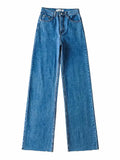 Woloong Straight Jeans Women High Waist Streetwear Light Blue Boyfriend Denim Pants Ladies Wide Leg White Jeans For Women