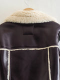 Fashion Double Sided Short Jacket Women Warm Thick Lapel Lambswool Coat Autumn Winter Vintage Female Fleece Chic Tops