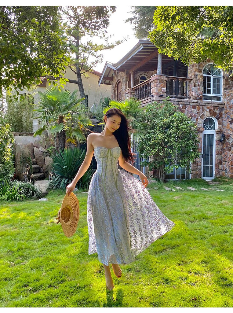 Strap Dress Sundress Women Runway Party Lace Summer Embroidery Beach Woman Sexy Sleeveless Backless Dresses Boho