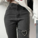 Woloong Jeans for Women Vintage Black Denim Flare Pants Streetwear High Waist Slim Mom Trouser Harajuku Y2K Pants